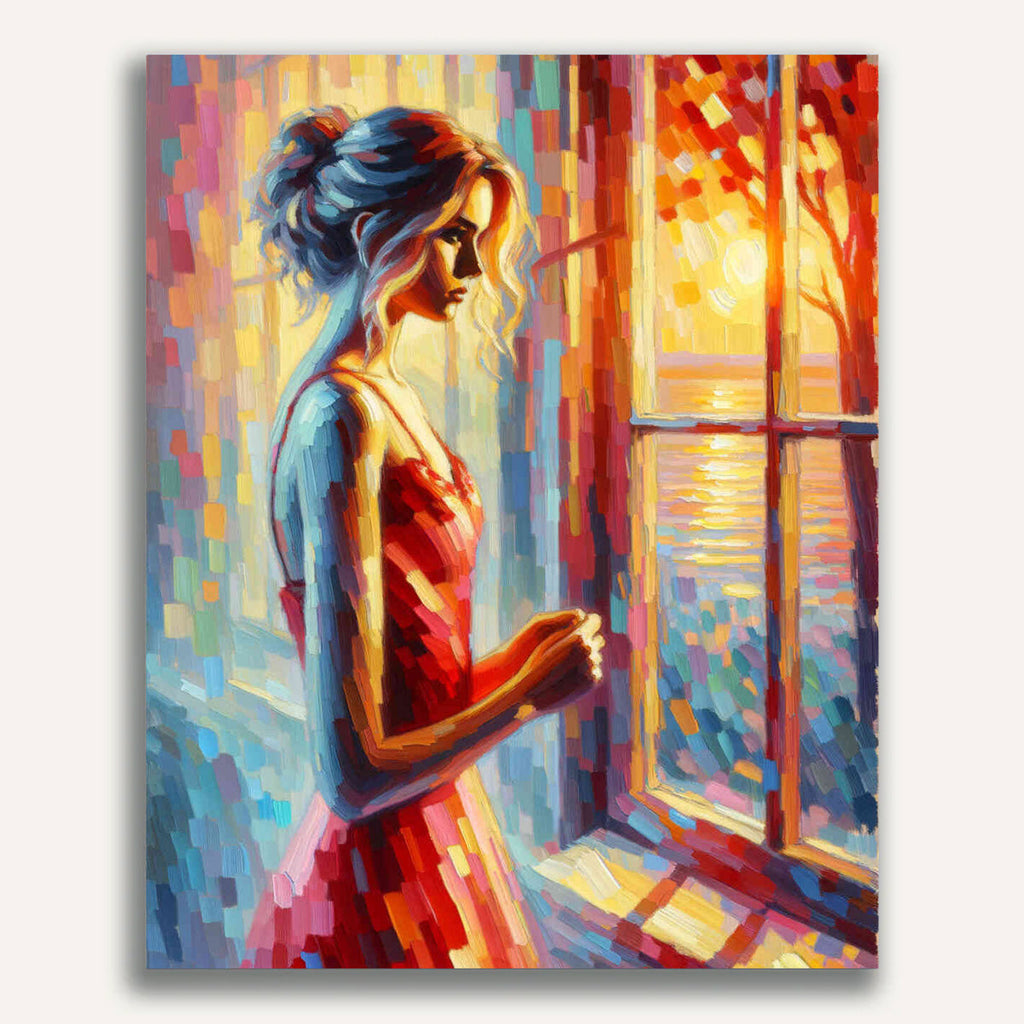 Woman in front of the window - Paint by Numbers
