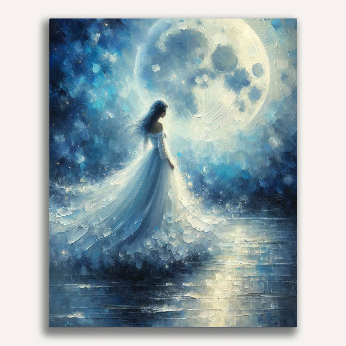Woman in White Dress - Paint by Numbers