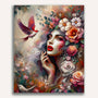 Portrait of woman with flowers - Paint by Numbers