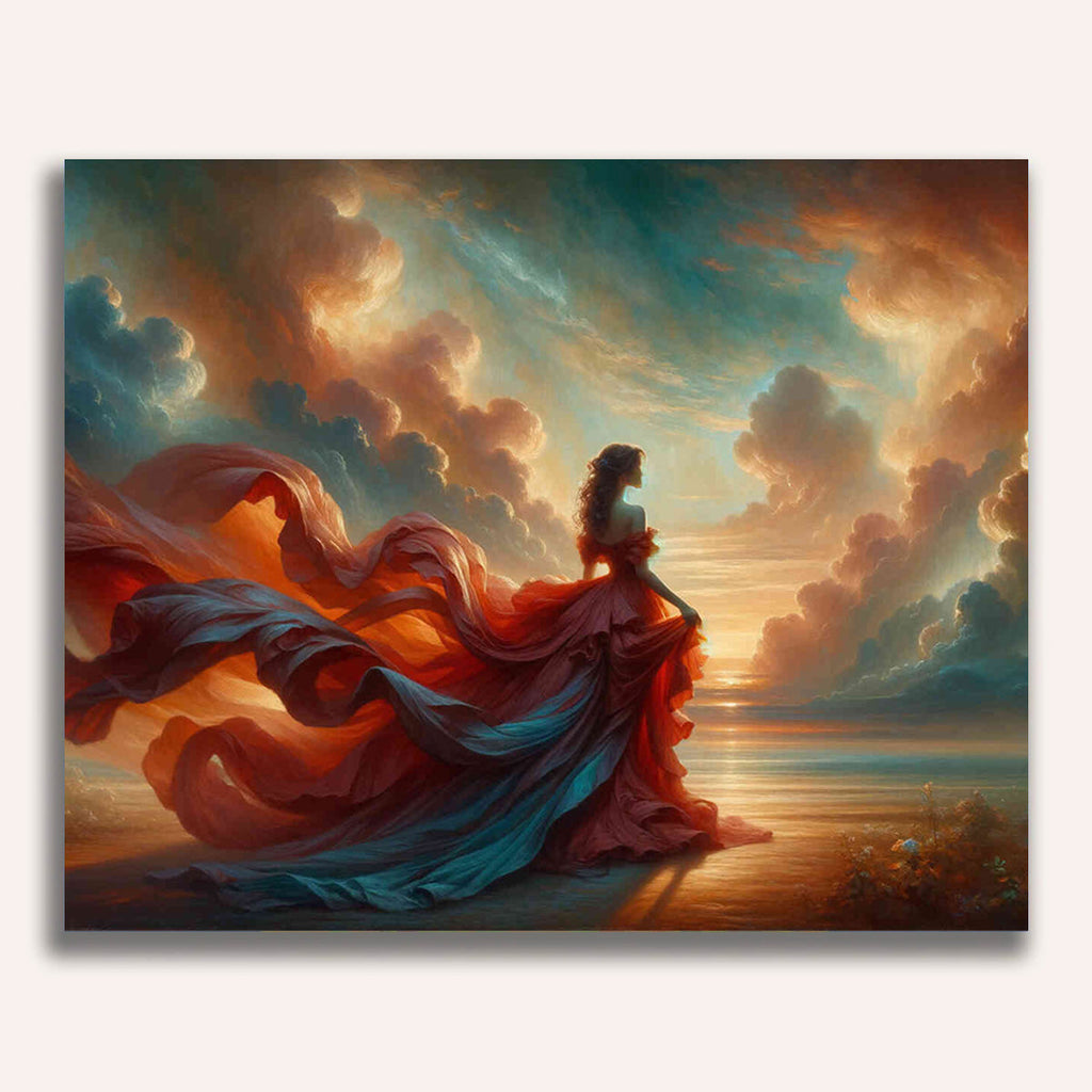 Woman with flowing dress - Paint by Numbers