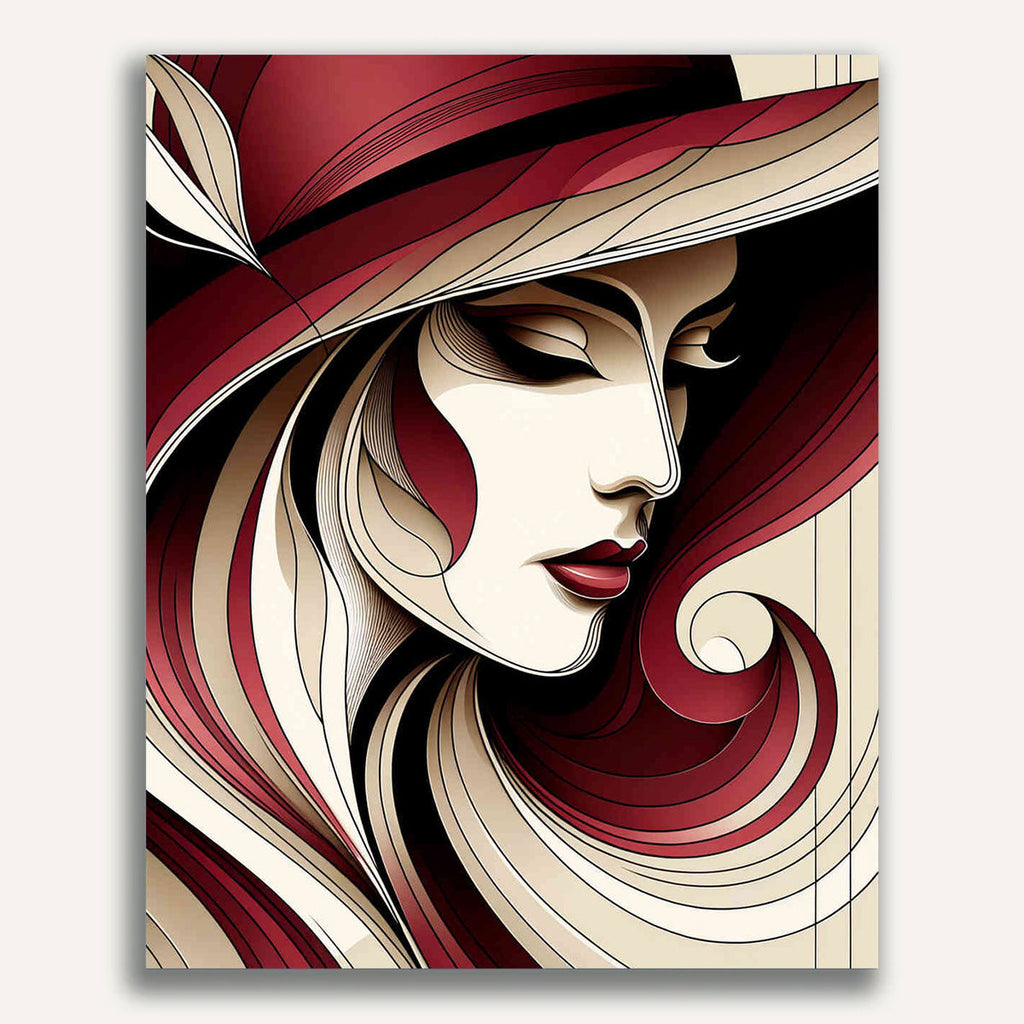 Woman with hat - Paint by Numbers