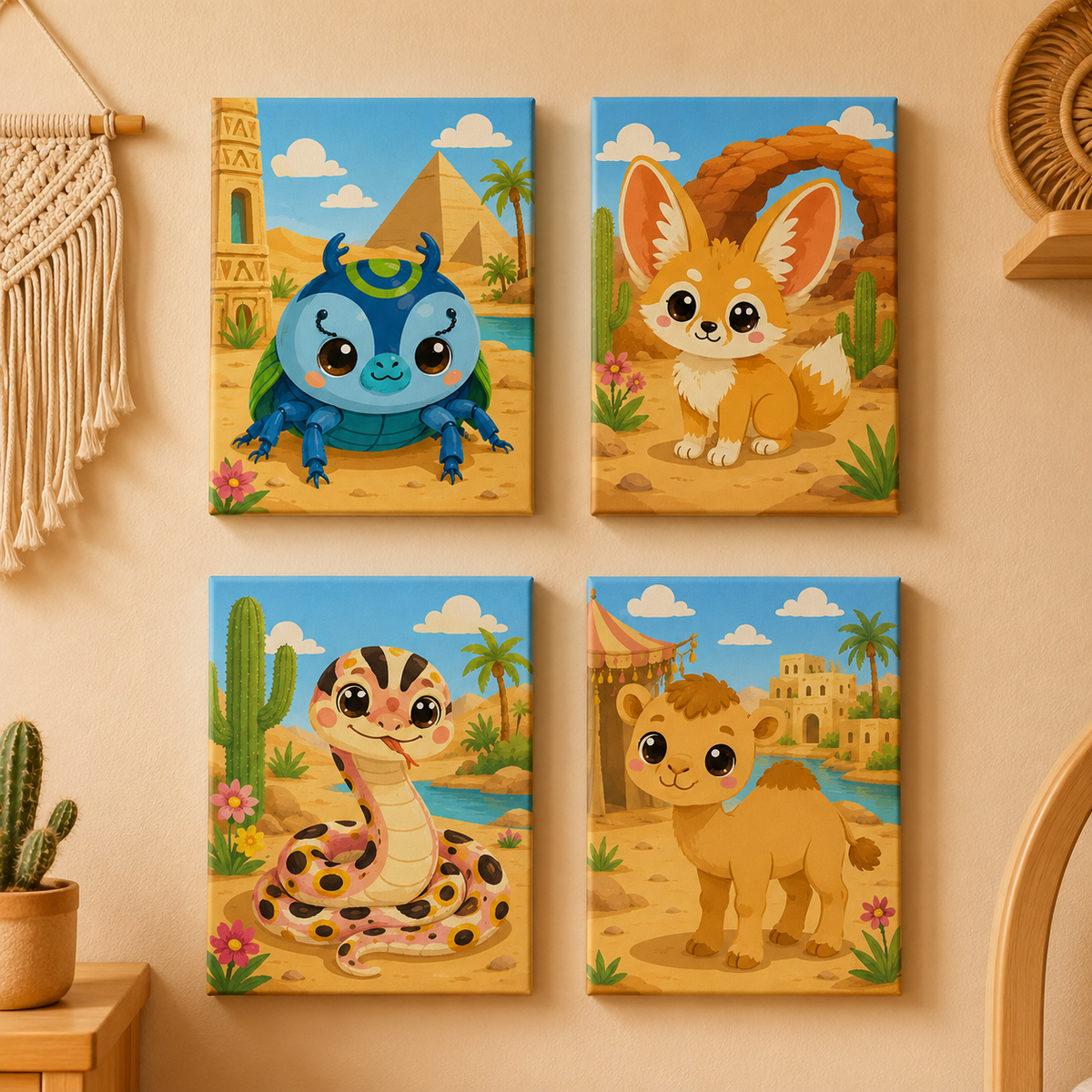 desert lovers, set of 4 - Mini paint by numbers