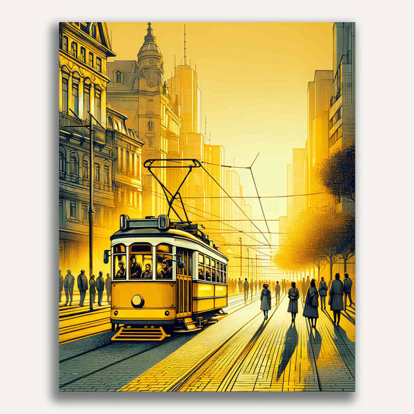 Yellow streetcar - Paint by Numbers