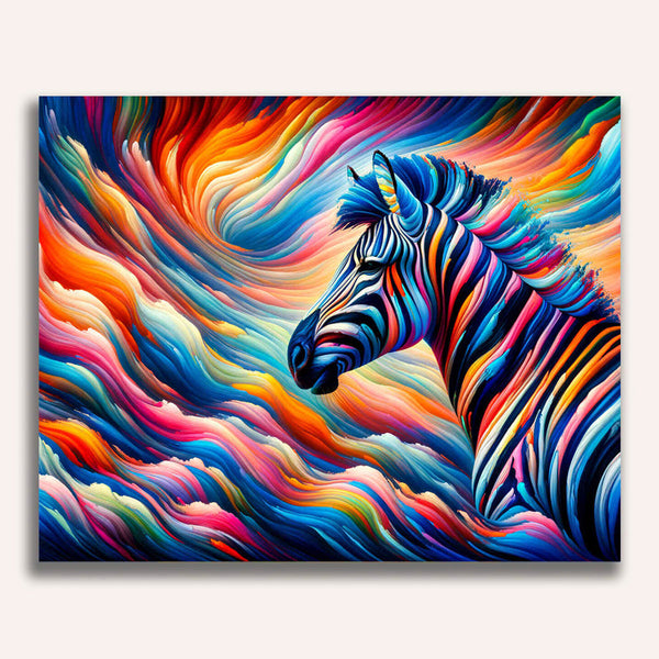 Zebra colorful, Abstract - Paint by Numbers