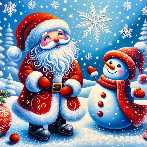 Paint by Numbers - Snowman and Santa Claus