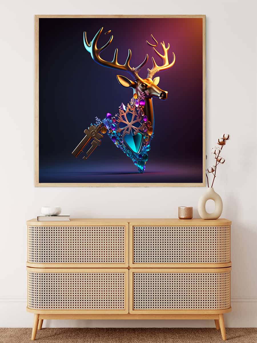 AB Diamond Painting - Hirsch im Lichtstrahl - gedruckt in Ultra-HD - AB Diamond, Hirsch, Neu eingetroffen, Quadratisch, Tiere
