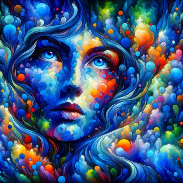 AB Diamond Painting - Woman with blue eyes