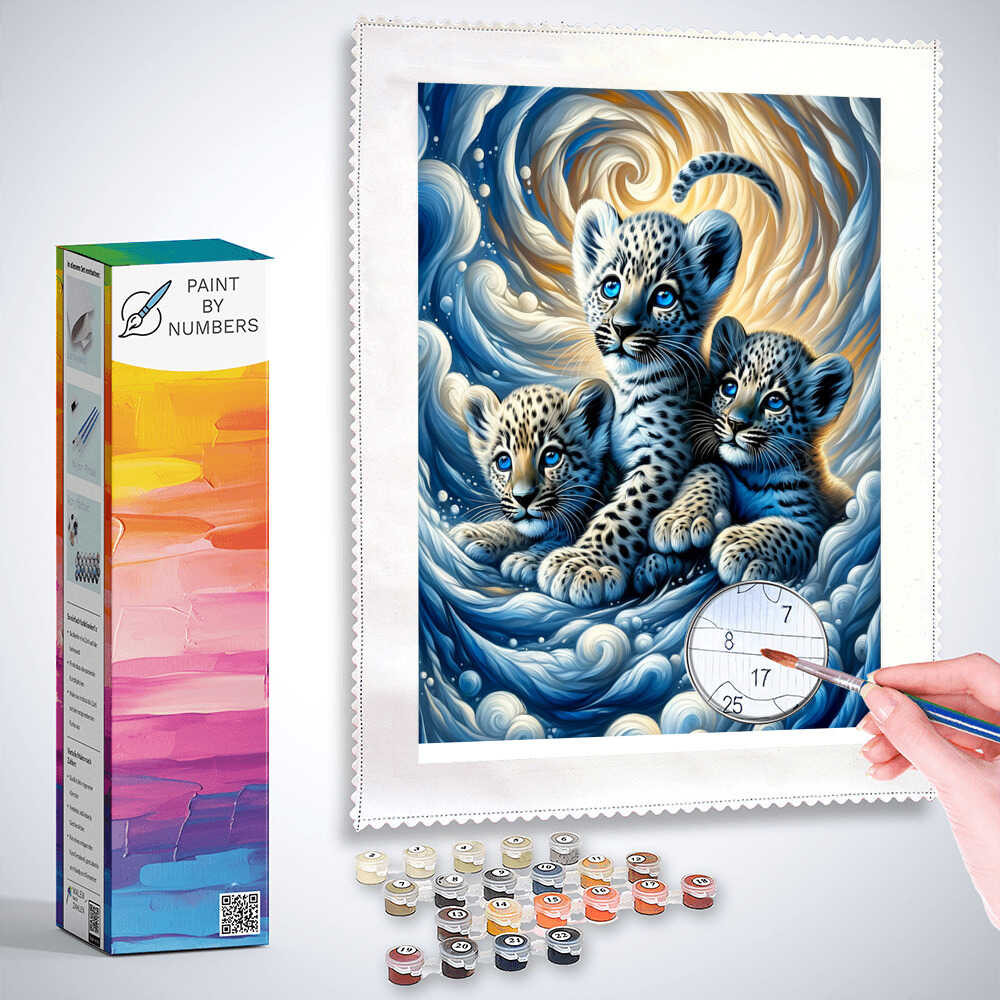 Paint by Numbers - Color impression playing leopards