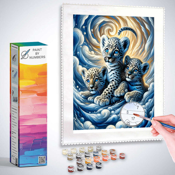 Paint by Numbers - Color impression playing leopards