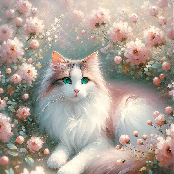 Paint by Numbers - Pink Flower Cat