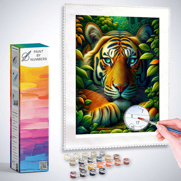 Paint by Numbers - Tiger in a Plant