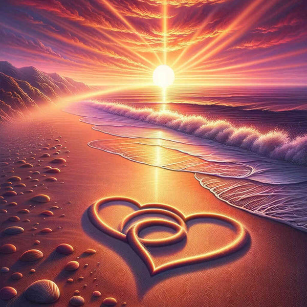 Paint by Numbers - Two Hearts on the Beach