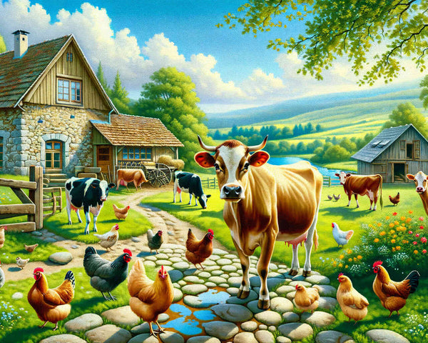 Paint by Numbers - Cows on the Farm