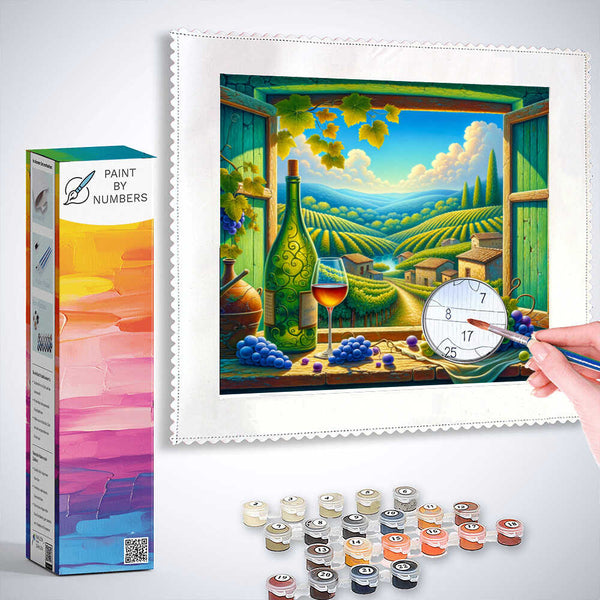 Paint by Numbers - Window View of Vineyard