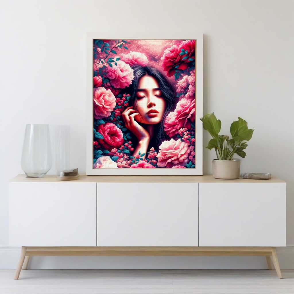Paint by Numbers - Woman surrounded by flowers