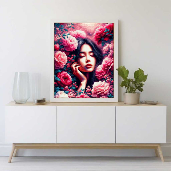 Paint by Numbers - Woman surrounded by flowers