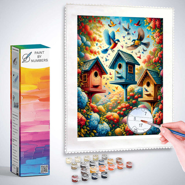 Paint by Numbers - Bird house city