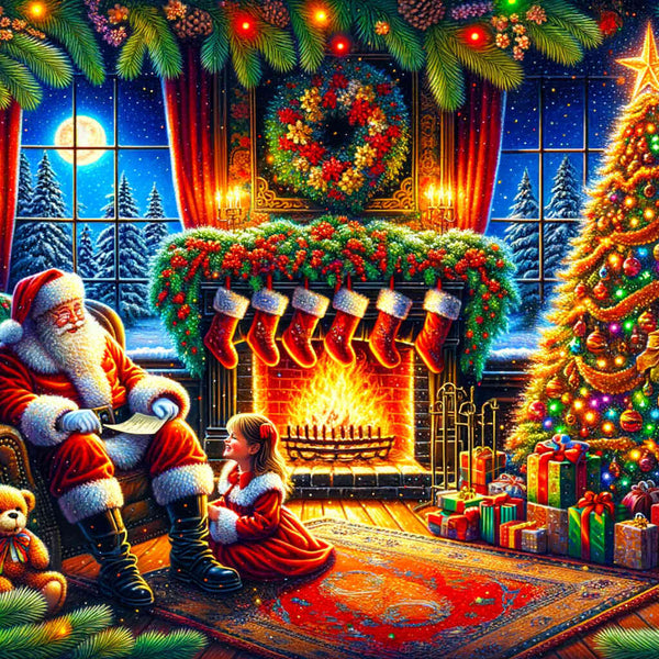 Paint by Numbers - Christmas by the fireplace