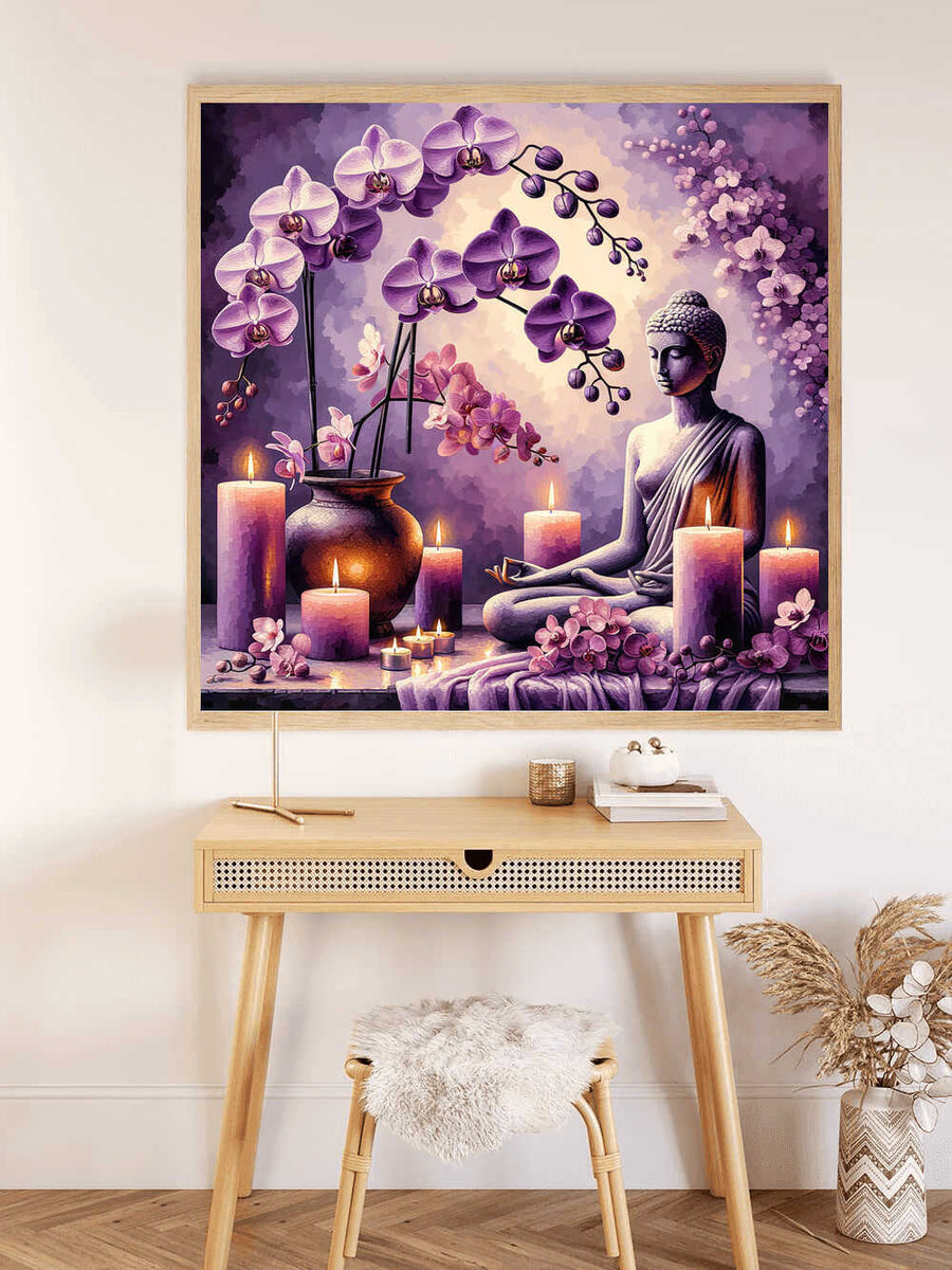 Paint by Numbers - Purple orchid with candles
