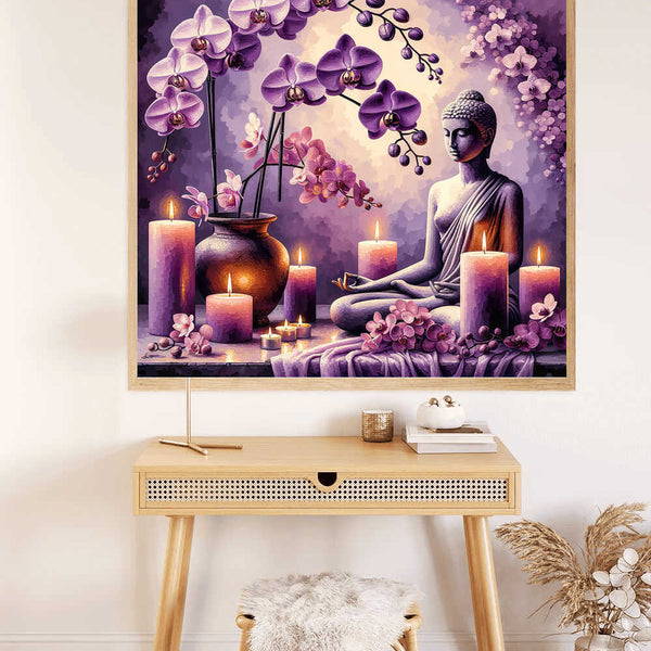 Paint by Numbers - Purple orchid with candles