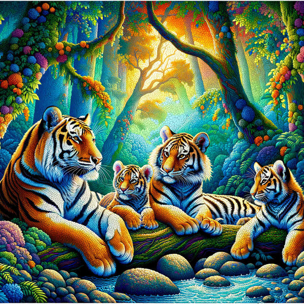 Paint by Numbers - Tiger Family