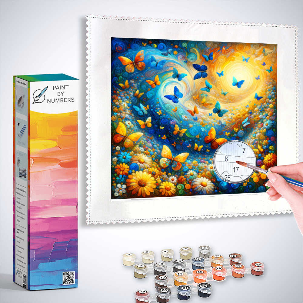 Paint by Numbers - Butterflies Onflowers