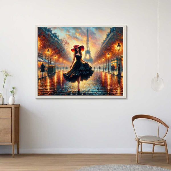 Woman walking through Paris - Paint by Numbers