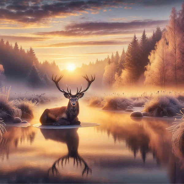 Paint by Numbers - Deer in the Morning Gray