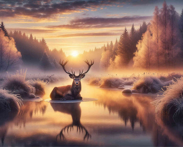 Paint by Numbers - Deer in the Morning Gray