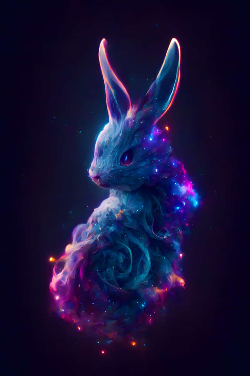 Mystical bunny diamond painting kit with enhanced acrylic diamonds and artist's tools, perfect for paint by numbers enthusiasts.