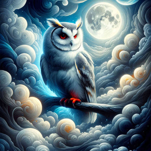Paint by Numbers - Owl in the Clouds Moonlight