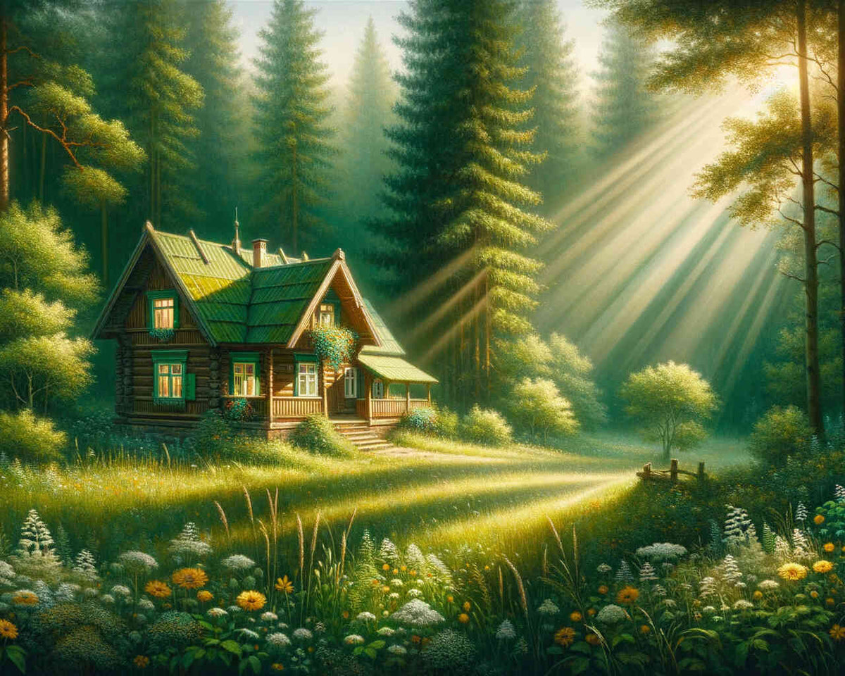 Paint by Numbers - House in a Forest Meadow
