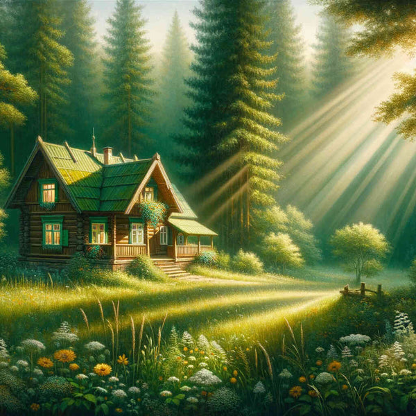 Paint by Numbers - House in a Forest Meadow