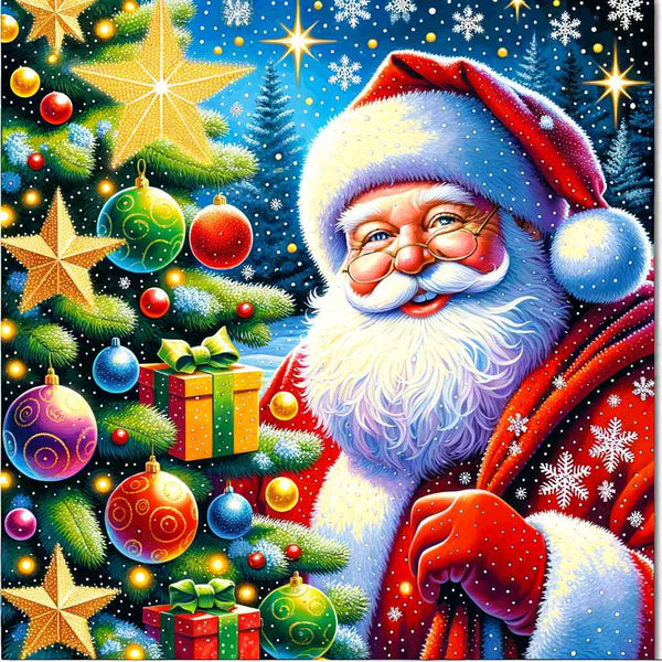 Paint by Numbers - Merry Christmas Santa with Tree