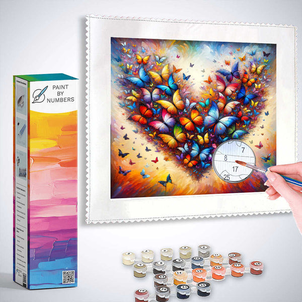 Paint by Numbers - Butterfly Heart Abstract