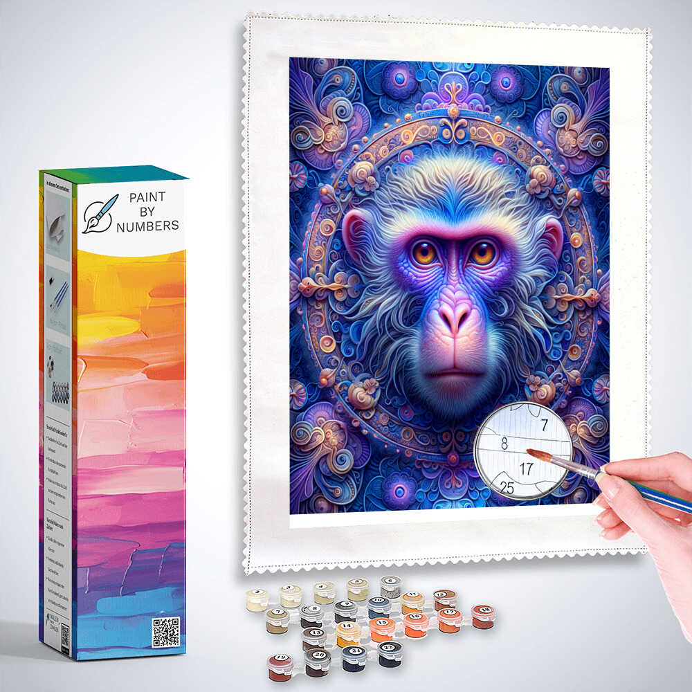 Paint by Numbers Monkey Mandala DIY Paint by Numbers