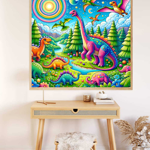 Paint by Numbers - Colorful dinosaur world