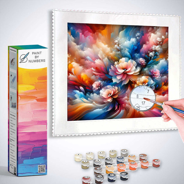 Paint by Numbers - Abstract flowers, colorful