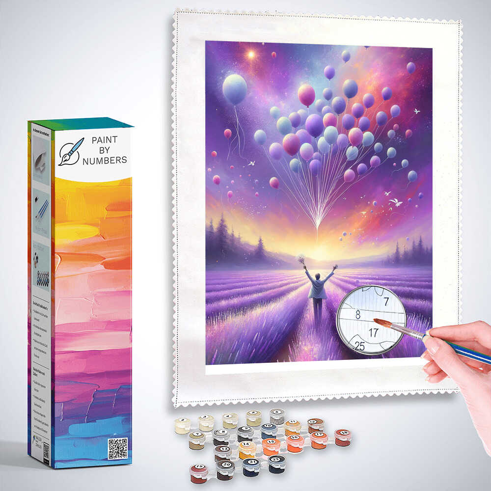 Paint by Numbers - Balloons, lavender field