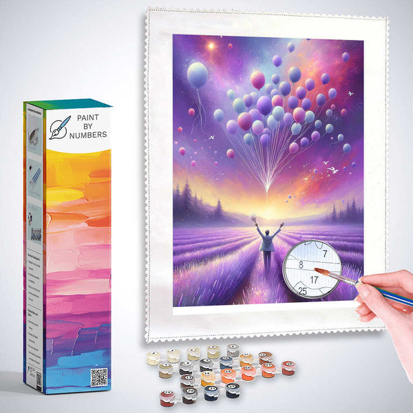 Paint by Numbers - Balloons, lavender field