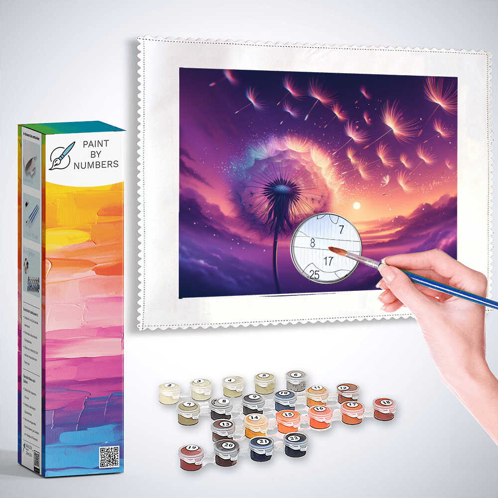 Paint by Numbers - Dandelion Purple Sky