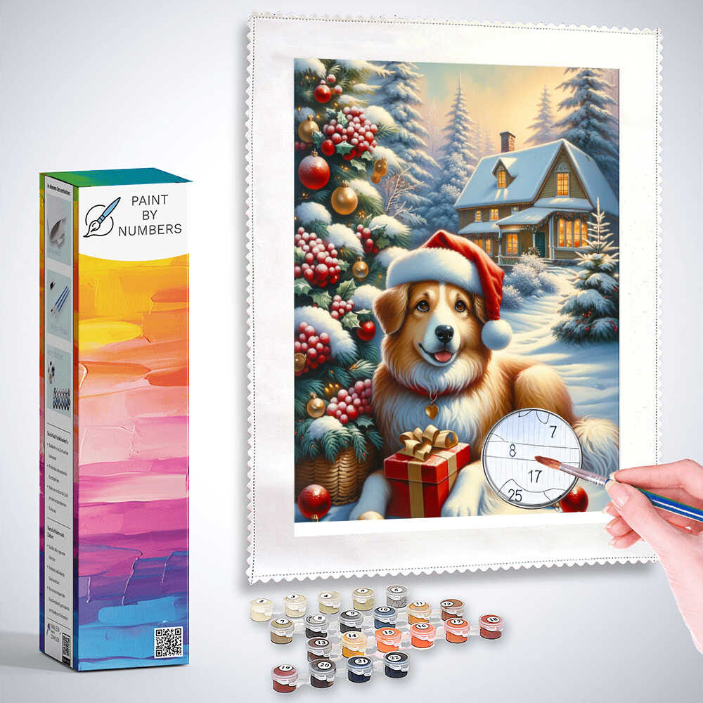 Paint by Numbers - Christmas Gift Dog