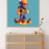 AB Diamond Painting - Mann Pixelart - gedruckt in Ultra-HD - AB Diamond, Abstrakt, Neu eingetroffen, Quadratisch, Retro