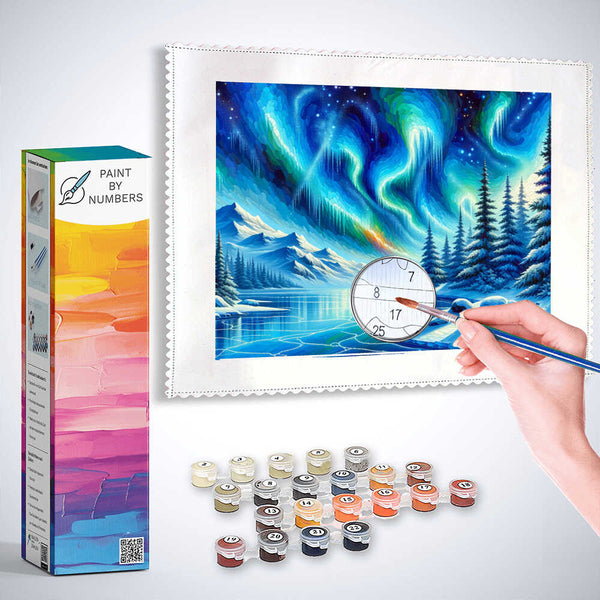 Paint by Numbers - Polar Lights in Blue