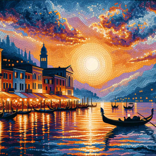City by the sea, sunset Paint by Numbers