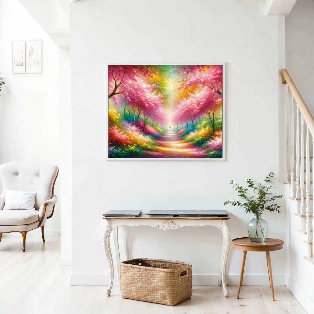 Paint by Numbers - Romantic cherry tree path
