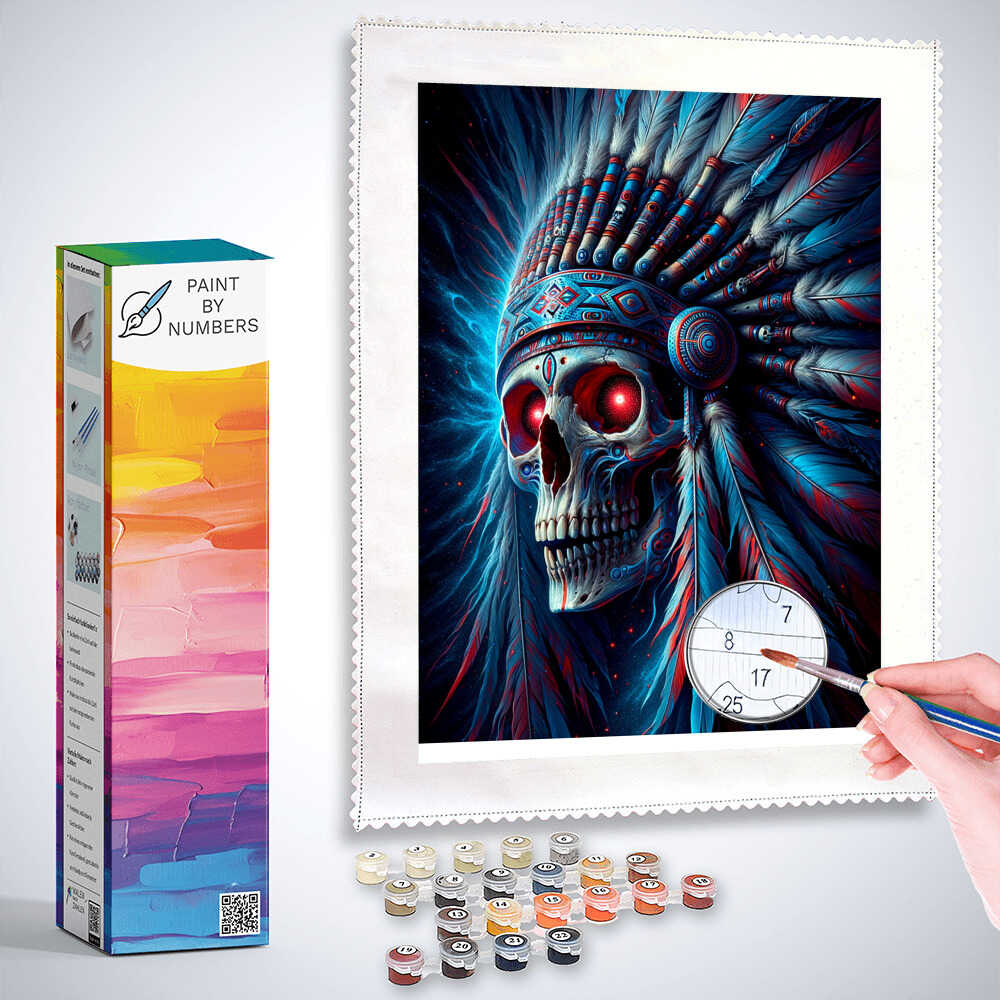 Paint by Numbers - Indian, skull