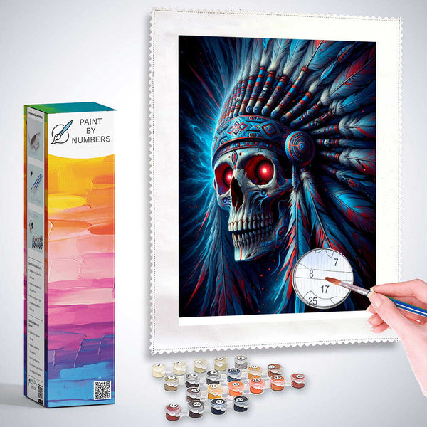Paint by Numbers - Indian, skull