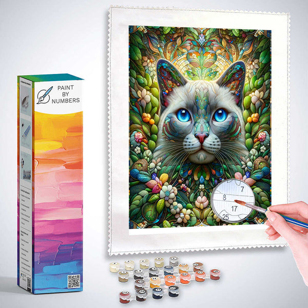 Paint by Numbers - Cat Mosaic Siamese Cat