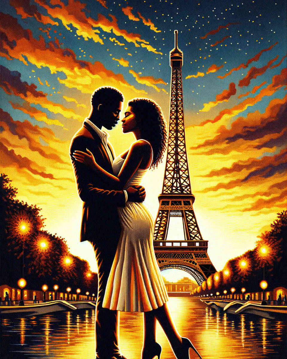 Couple in Paris - Paint by Numbers